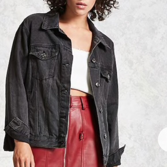 forever 21 black jean jacket